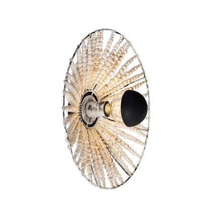 QAZQA moti - Oosterse Wandlamp voor binnen - 1 lichts - D 10 cm - Beige - Woonkamer | Slaapkamer | Keuken