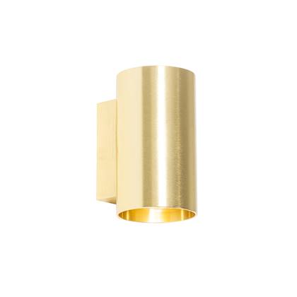 QAZQA Smart wandlamp goud rond incl. 2 Wifi GU10 - Sandy afbeelding
