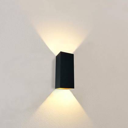 Artdelight Wandlamp Dante 2 XL Zwart - Goud GU10 Up & Downlight