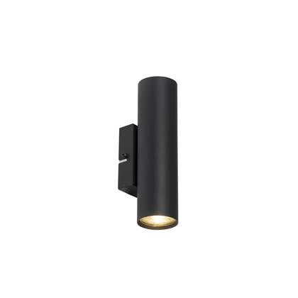 QAZQA jeana - Moderne LED Dimbare Smart Wandlamp incl. wifi met Dimmer Up Down voor binnen - 2 lichts - D 8 cm - Zwart - Woonkamer | Slaapkamer | Keuken