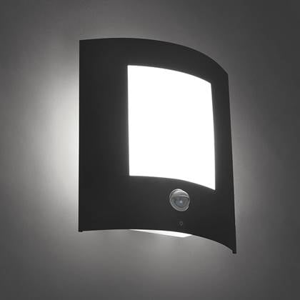 QAZQA Buitenwandlamp antraciet met bewegingssensor IP44 - Emmerald 1 Grijs