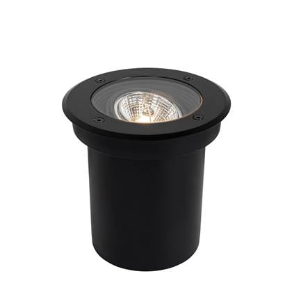 QAZQA delux - Moderne Grondspot - 1 lichts - Ø 16 cm - Zwart - Buitenverlichting