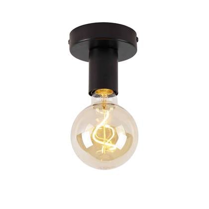 QAZQA facile - Moderne LED Dimbare Smart Plafondlamp incl. wifi met Dimmer - 1 lichts - Ø 10 cm - Zwart - Woonkamer | Slaapkamer | Keuken