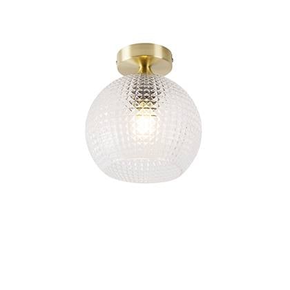 QAZQA sphere - Art Deco LED Dimbare Smart Plafondlamp incl. wifi met Dimmer - 1 lichts - Ø 20 cm - Goud/messing - Woonkamer | Slaapkamer | Keuken