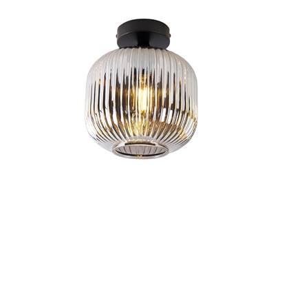 QAZQA karel - Art Deco LED Dimbare Smart Plafondlamp incl. wifi met Dimmer - 1 lichts - Ø 20 cm - Zwart - Woonkamer | Slaapkamer | Keuken