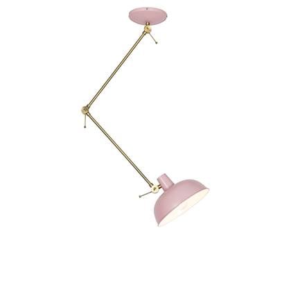 QAZQA Retro plafondlamp roze met brons - Milou