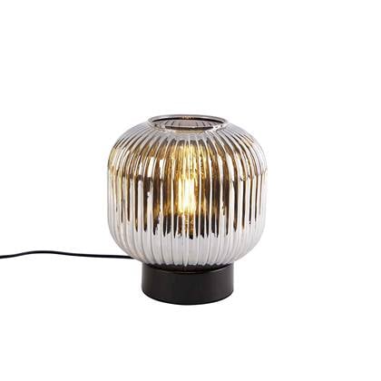QAZQA karel - Art Deco LED Dimbare Smart Tafellamp incl. wifi met Dimmer - 1 lichts - H 22 cm - Zwart - Woonkamer | Slaapkamer | Keuken