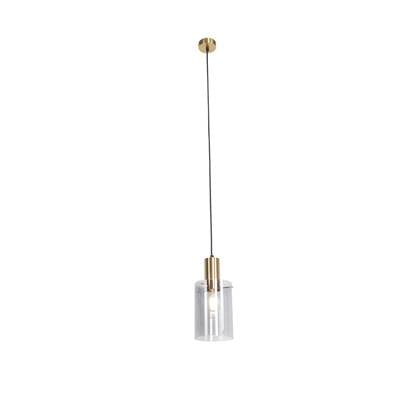 QAZQA vidra - Moderne LED Dimbare Smart Hanglamp incl. wifi met Dimmer - 1 lichts - Ø 14 cm - Messing - Woonkamer | Slaapkamer | Keuken