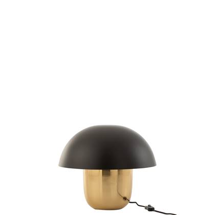 J-Line Lamp Paddenstoel Ijzer Zwart/Goud Small