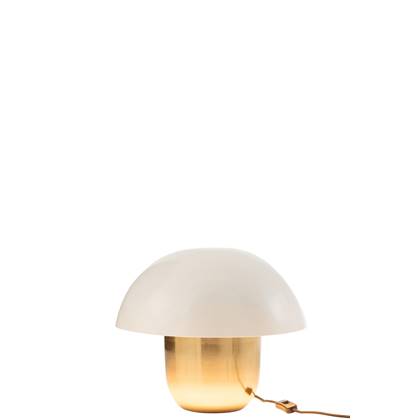 J-Line Lamp Paddenstoel Ijzer Wit/Goud Small