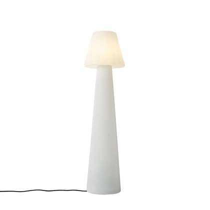 QAZQA katrijn - Moderne Vloerlamp | Staande Lamp - 1 lichts - H 110 cm - Wit - Buitenverlichting