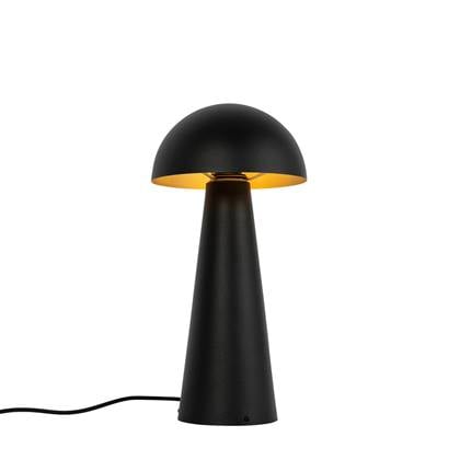 QAZQA mushroom - Design Vloerlamp | Staande Lamp - 1 lichts - H 50 cm - Zwart Goud - Buitenverlichting