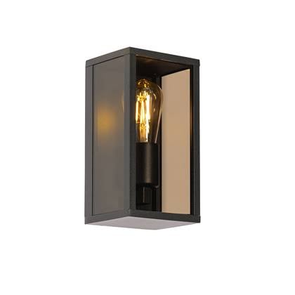 QAZQA charlois - Moderne Wandlamp voor buiten - 1 lichts - D 14 cm - Brons - Buitenverlichting