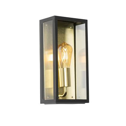 QAZQA rotterdam - Industriele Wandlamp voor buiten - 1 lichts - D 11 cm - Goud/messing - Industrieel - Buitenverlichting