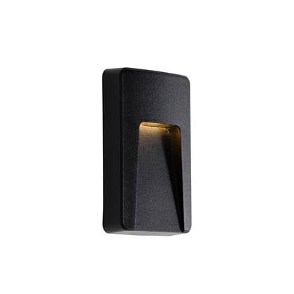 QAZQA Buiten wandlamp zwart rechthoekig incl. LED IP65 - Gem