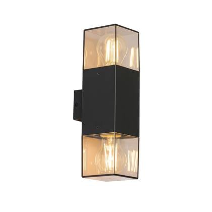QAZQA denmark - Moderne Wandlamp Up Down voor buiten - 2 lichts - D 11.5 cm - Zwart - Buitenverlichting