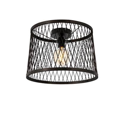 QAZQA calamus - Landelijke Plafondlamp voor buiten - 1 lichts - Ø 40 cm - Zwart - Buitenverlichting