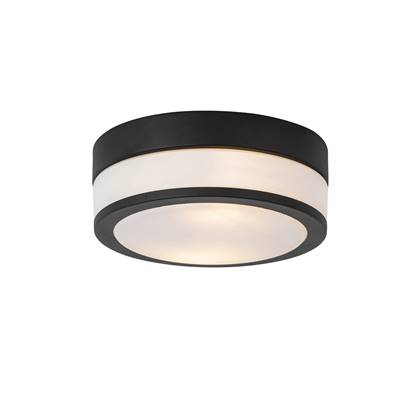 QAZQA Moderne plafondlamp zwart 23 cm IP44  - Flavi