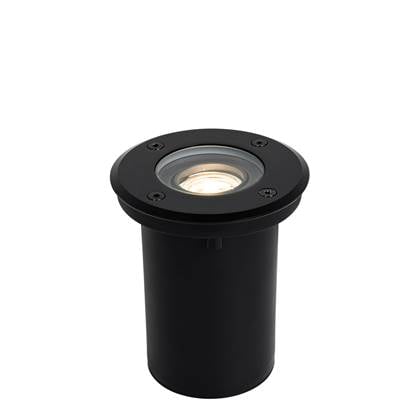 QAZQA delux - Moderne Grondspot - 1 lichts - Ø 11 cm - Zwart - Buitenverlichting