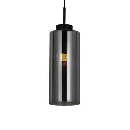 QAZQA laura - Art Deco Hanglamp - 1 lichts - Ø 12 cm - Grijs - Woonkamer | Slaapkamer | Keuken