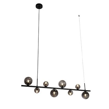 QAZQA monaco - Design Hanglamp eettafel voor boven de eettafel | in eetkamer - 8 lichts - L 110 cm - Grijs - Woonkamer | Slaapkamer | Keuken