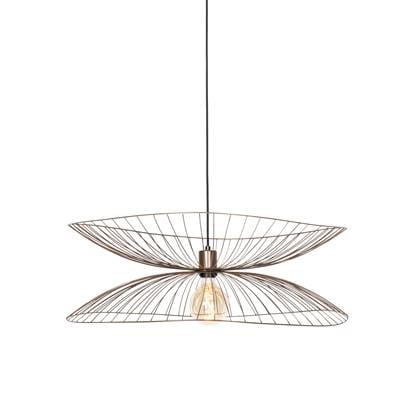 QAZQA Design hanglamp donker met dubbele kap - Pua Brons
