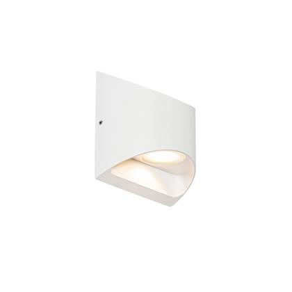 QAZQA mal - Moderne LED Wandlamp voor buiten - 2 lichts - D 6.95 cm - Wit - Buitenverlichting