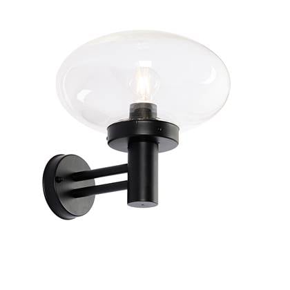 QAZQA elly - Moderne Wandlamp voor buiten - 1 lichts - D 32 cm - Zwart - Buitenverlichting