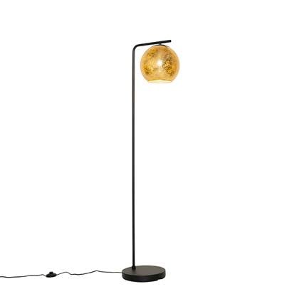 QAZQA bert - Design Vloerlamp | Staande Lamp - 1 lichts - H 148 cm - Goud/messing - Woonkamer | Slaapkamer | Keuken