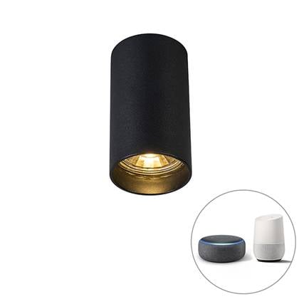QAZQA Smart moderne spot incl. WiFi GU10 - Tuba Zwart