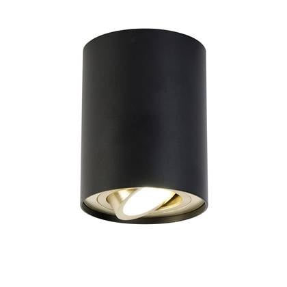 QAZQA rondoo up - Moderne LED Smart Plafondspot | Spotje | Opbouwspot incl. wifi - 1 lichts - Ø 9.7 cm - Messing - Woonkamer | Slaapkamer | Keuken