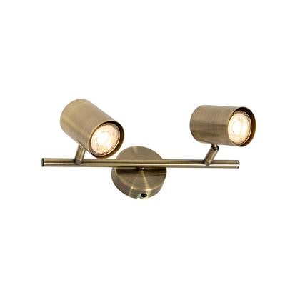 QAZQA jeana - Moderne Plafondspot | Spotje | Opbouwspot - 2 lichts - L 30.5 cm - Brons - Industrieel - Woonkamer | Slaapkamer | Keuken