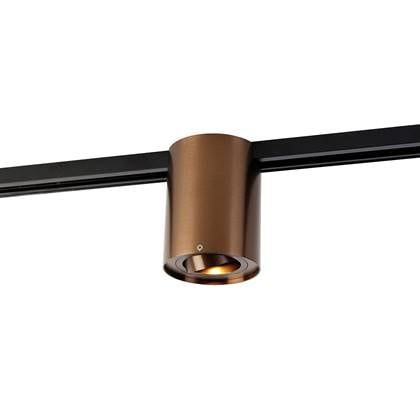 QAZQA Moderne 1-fase railspot donker - Iconic Rondoo Up Brons