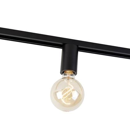 QAZQA E27 fitting met rail ophanging voor 1-fase rail - Iconic Zwart