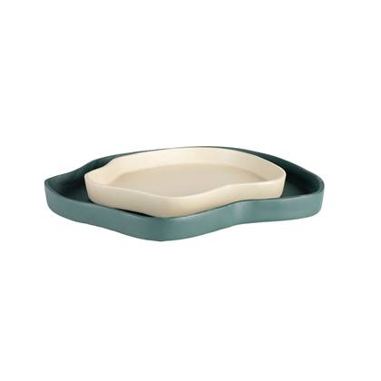 Zuiver Revolt Trays| Plateau Organisch Groen|Ivoor - Set of 2