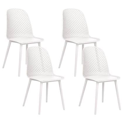 Beliani - EMORY - Eetkamerstoelen set 4 - Wit - Synthetisch