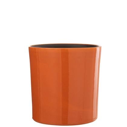 J-Line bloempot Flek - keramiek - - large - Ø 25 cm Oranje