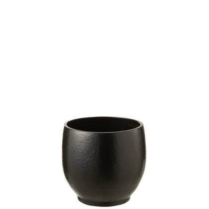 J-Line bloempot Ying - keramiek - zwart - small - Ø 26 cm