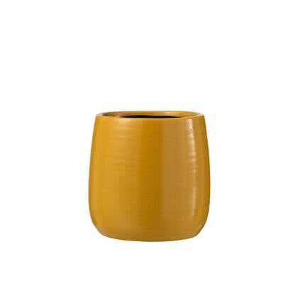 J-Line bloempot Effen - keramiek - oker - large - Ø 16.5 cm Geel