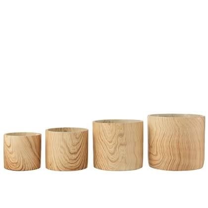 J-Line bloempot Bos - cement - - extra large - Ø 21.5 cm Beige