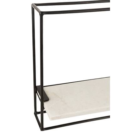 J-Line wanddecoratie 1 Plank - ijzer|marmer - zwart| - small Wit