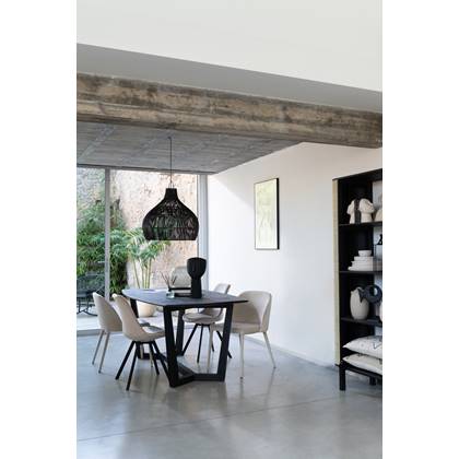 J-Line wanddecoratie Vrouw Lijntekening - glas|aluminium - zwart| Wit