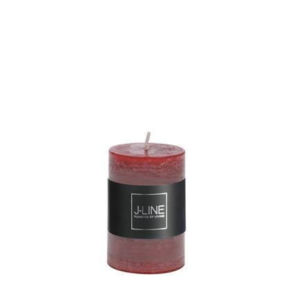 J-Line cilinderkaars - bordeaux - small - 18U - 6 stuks Rood