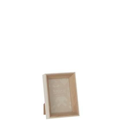 J-Line fotolijst hout - creme - 2 stuks Beige