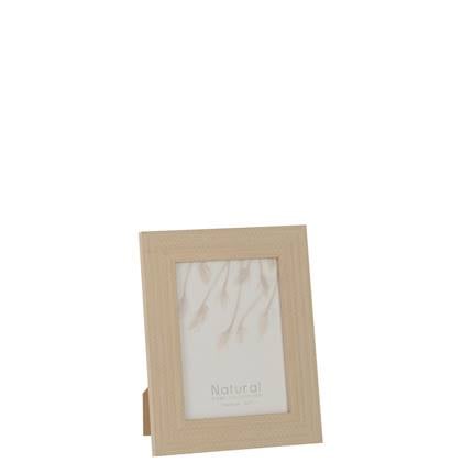 J-Line fotolijst Gewoven - hout - licht - 2 stuks Beige