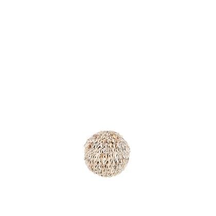 J-Line decoratie Bal Noa - schelpen - naturel - small - 2 stuks Wit