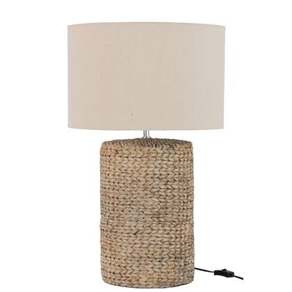 J-Line lampvoet Dik Vlecht - beton|katoen - naturel - large Beige