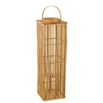 J-Line lantaarn Lang - bamboe - naturel Beige