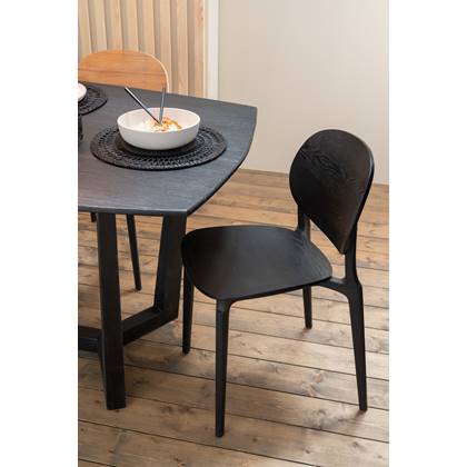 J-Line placemat Rond Zeegras - jute - - 6 stuks Zwart