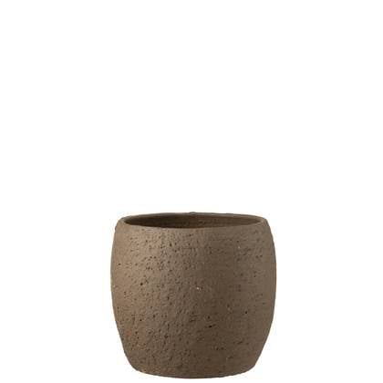 J-Line bloempot Enya - keramiek - - extra large - Ø 28 cm Bruin
